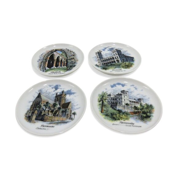 KAISER BERMUDA Souvenir Small Plates Set of 4 Scenic Landmarks 4.5" Vintage - Picture 9 of 11